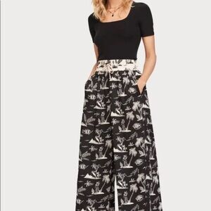 Scotch and Soda novelty Les Tropiques Wide Leg Pants